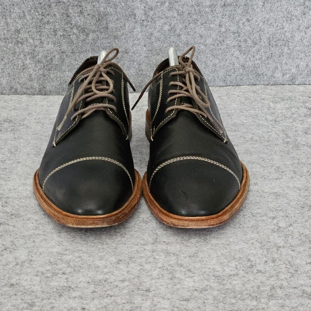 Johnston & Murphy Conard Black Leather Cap Toe Oxford Dress Shoes Mens 9.5